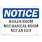Signmission OSHA Notice, 3.5" Height, Boiler Room Mechanical Room Not An Exit Sign, 5" X 3.5", Landscape OS-NS-D-35-L-10374 - alternate 1